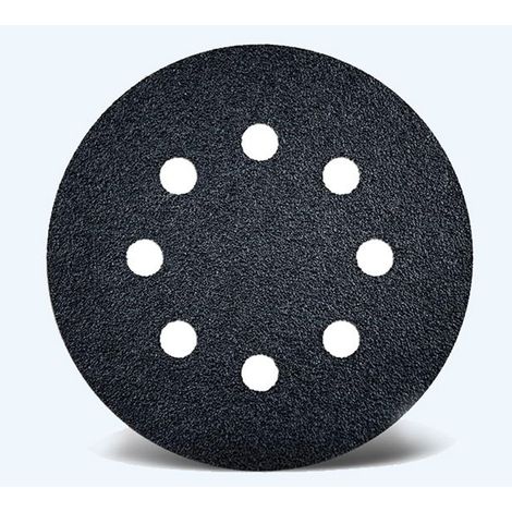 (100 Pièces Disque Abrasif 125mm, Sec and Eau 8 Trous Grain 60 Disques Papier Abrasifs au Carbure de silicium pour l'automobile le bois et le métal (1/5)