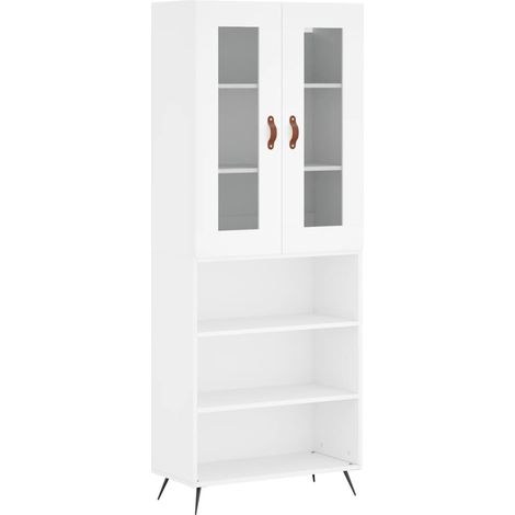 Aparador buffet cómoda armario mueble organizador cocina salón salón alto 69,5 x 34 x 180 cm madera contrachapada blanco 020032635