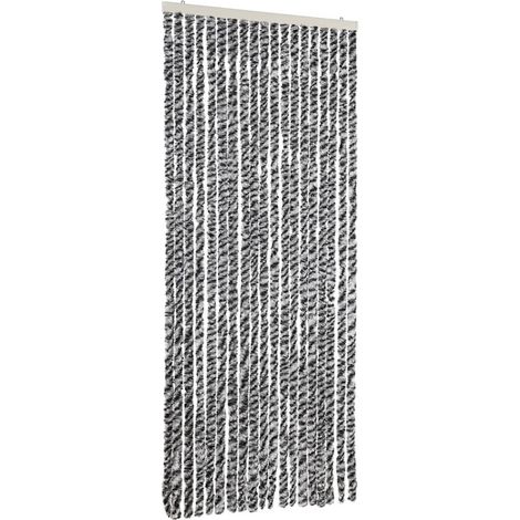 Fliegenvorhang Grau, Schwarz und Weiß 56x200 cm Chenille vidaXL (1/5)