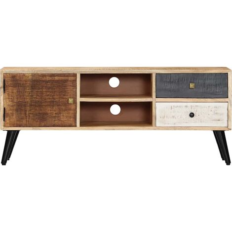 Meuble TV, Étagère TV, Meuble de Salon, 115 x 30 x 47 cm Bois massif de manguier OIB9119E (1/5)