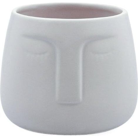 Vakuum-Pot de plante en céramique blanc style scandinave visage 15.7 x 15 cm (1/5)
