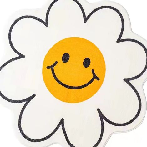 Tapis antidérapant fleur mignon 80 cm, paillasson absorbant pour entrée, salon, chambre, coussin de chaise, protecteur de sol, idéal maison (1/3)