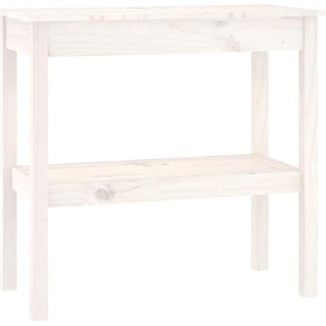 Maison Exclusive - Tavolo Consolle Bianco 80x40x75 cm in Legno Massello di Pino