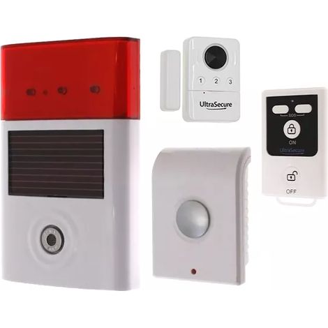 Kit autonome sans-fil triple sirène détecteur ouverture choc porte et fenêtre télécommande (gamme BT) (1/5)
