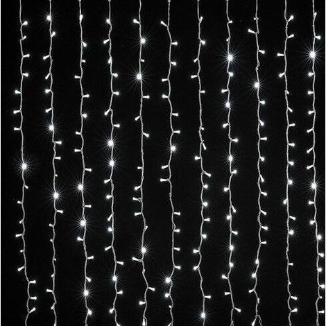 TENDA LUMINOSA BIANCO FREDDO A LED NATALE NATALIZIA PER ESTERNO E INTERNO 10MT 1.20MT 640 LED