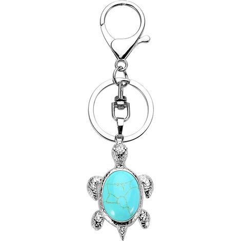 Porte-clés en cristal mignon tortue et oeil de tigre (1/3)