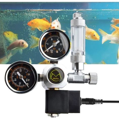 Régulateur CO2 12 V Pour Aquarium Avec Double Manomètre, Clapet Anti-Retour Et Électrovanne Réutilisable – Interface W21.8 (1/4)