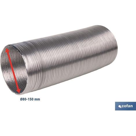 TUBO FLEXIBLE SEMIRRÍGIDO ALUMINIO Ø80 MM X 3 M (1/5)