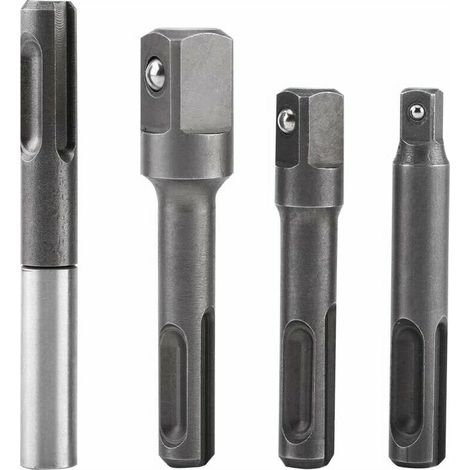 EASYCOMFORT Adaptateur d'Extension de Douille Hexagonale - Embout de Douille SDS Plus à 1/4", Embout de Foret Carré 1/4", 3/8", 1/2" en Acier Inoxydable et en Acier au Chrome-Vanadium (1/5)