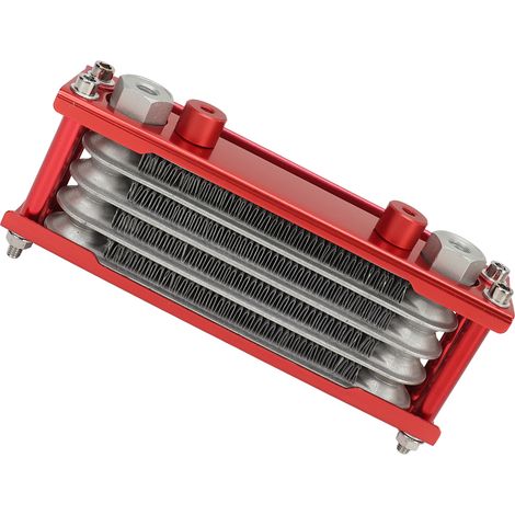 17-teiliges 4-reihiges Aluminium-Motorölkühlungsset für Monkey 125cc-140cc Motorrad (rot), Motorölkühler und -kühler (Ersatzteile). (1/5)