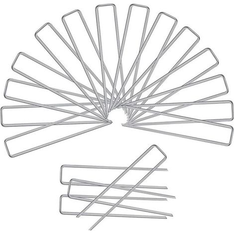 Piquets de Fixation pour Jardin, Pelouse Agrafes en Forme de U pour Bache Anti-Mauvaises Herbes, Galvanisés à Chaud (3x150x25mm)-Différentes options de quantité (1/4)