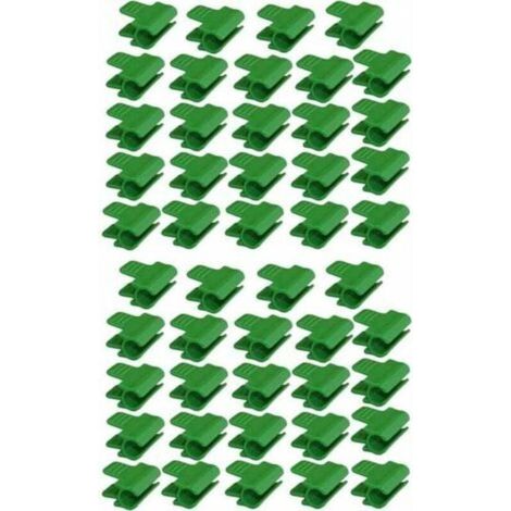 Lot de 48 colliers de serrage pour tuyau de jardin, accessoires de film d'abri de jardin, diamètre extérieur 16 mm, piquets pour plantes, clips en plastique pour serre, Vert (1/4)