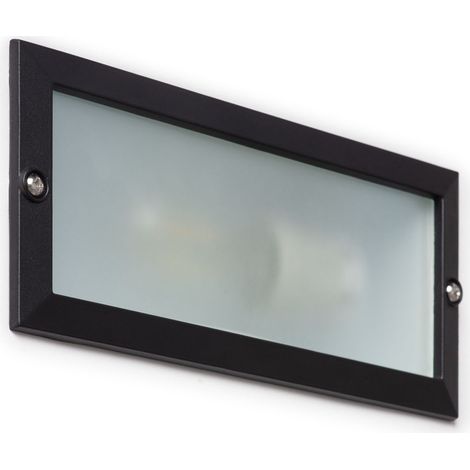Baliza Exterior Empotrable Pared para Bombilla E27 Casquillo Gordo Negro