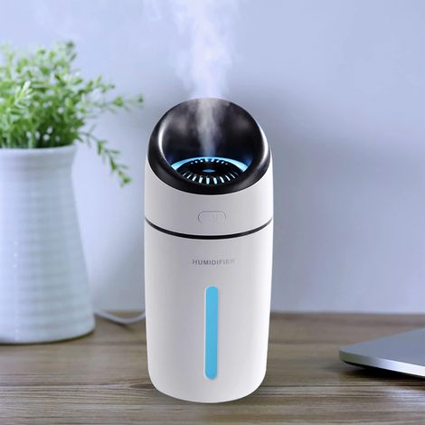 Humidificateur d'air ultrasonique USB 320 ml, mini humidificateur avec 2 modes de brumisation réglables, arrêt automatique et veilleuse colorée pour (1/5)
