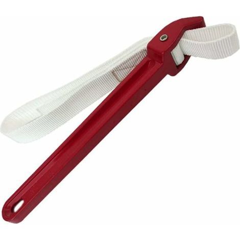 Clé à sangle pour filtre à huile - Poignée de filtre à huile antidérapante - Clé à sangle en aluminium (rouge)