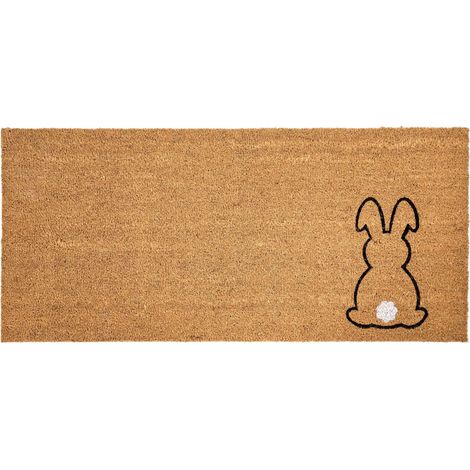 Zerbino in fibra di cocco naturale antiscivolo 55 x 120 cm con Motivo con coniglietti Lingayen