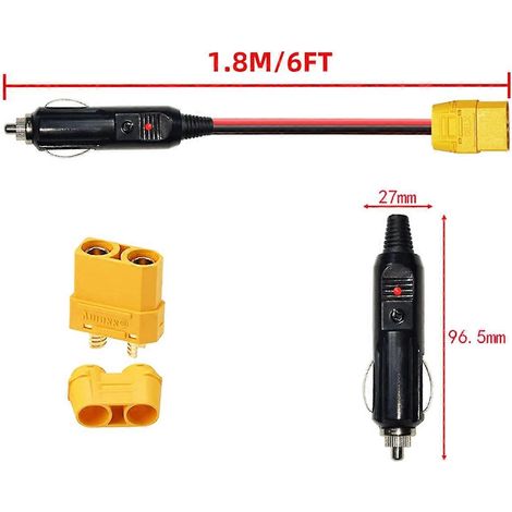 Zigarettenanzünder-Ladekabel XT90 für Solargenerator-Kraftstation 14AWG--