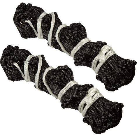 2er-Set Heunetze – Schwarzes Langsamfütterungsnetz – 5 cm Maschenweite – 15 Reihen x 19 Taschen – Langsamfütterungsnetz für Alpakas und Pferde – Schwarz (1/5)