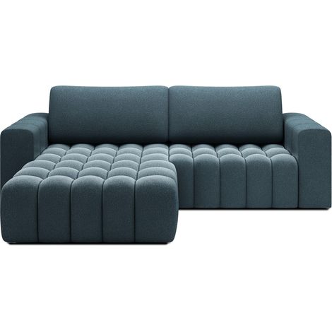 Sofá de esquina convertible DORY azul noche 250 cm con almacenamiento en ángulo derecho (1/5)
