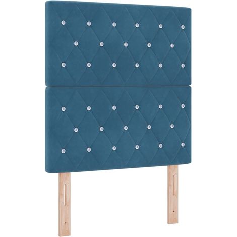 Maison Exclusive - Letto a Sorgente LED con testiera Blu Scuro 80 x 200 cm Velluto (1/5)