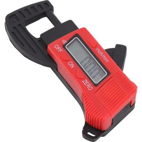 Digitales Dickenmessgerät 0-12,7 mm mit Digitalanzeige, rotes elektronisches Dickenmessgerät, Präzisionsmessgerät mit eingebauter Batterie. (1/5)