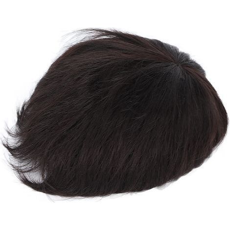 Perruque homme courte - Postiche cheveux naturels noirs pour calvitie et perte capillaire masculine (1/5)