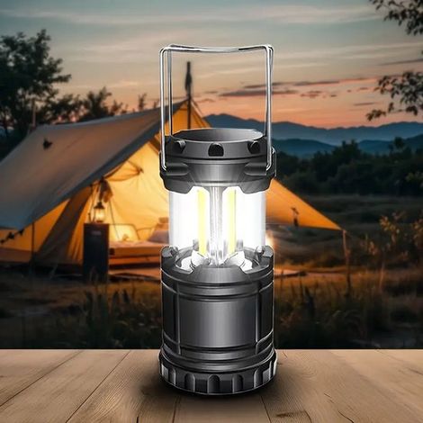 Grande lampada da campeggio, lampada da tenda per esterni, lampada da campeggio portatile, lampada di emergenza multifunzionale, a batteria (batterie non incluse) - 1 (1/5)
