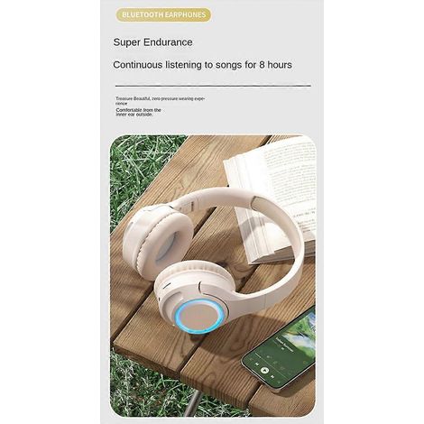 LED-Kopfhörer, Bluetooth-Headset, kabellos, unterstützt TF-Karte, tragbar (1/5)