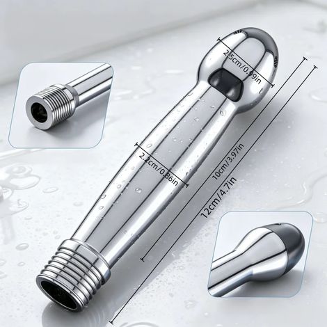 (B) Pommeau de douche portable en acier inoxydable poreux à deux points d'ancrage - Modèle universel - Idéal pour la salle de bain, la salle de sport et la maison (1/5)