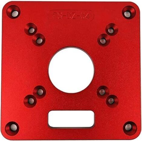 Plaque d'insertion pour table de défonceuse Namvo RT0700C, anneau de coupe en aluminium 120 x 120 x 8 mm, table pliante à visser pour le travail du bois (1/4)