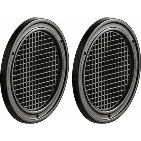 2x Grille d'aération ronde avec cache perforé en plastique avec bord de recouvrement à encastrer Ventilation Cache Protection Plafond Mur Rosette