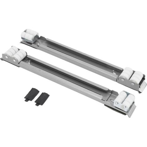 QORVA- Rouleau d'appareil Extensible robuste, roulement de charge 300KG, roues universelles, curseur de Base pour lave-linge et meubles, argent