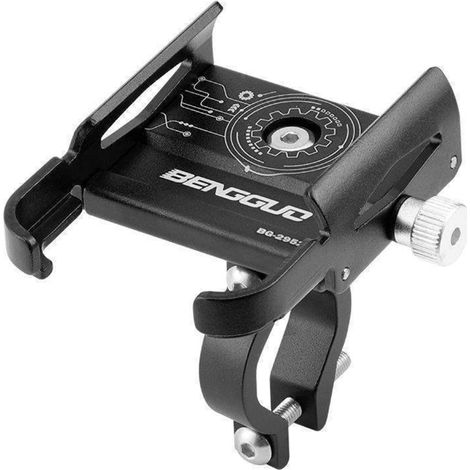 Support Téléphone Pour Guidon - Alliage D'aluminium - Rotation À 360° - Fixation À Cliquet - Compatible Avec Étuis - 1 Pièce (1/5)