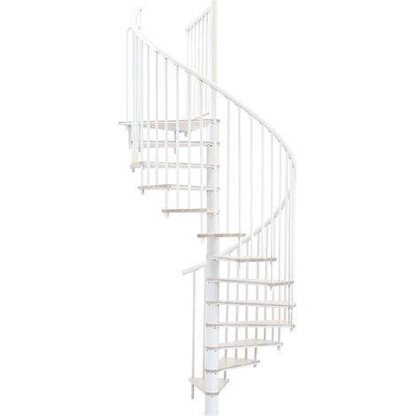 Minka Spindeltreppe Switch 36 - 295cm Geschosshöhe Weiß Weiß 160cm Durchmesser