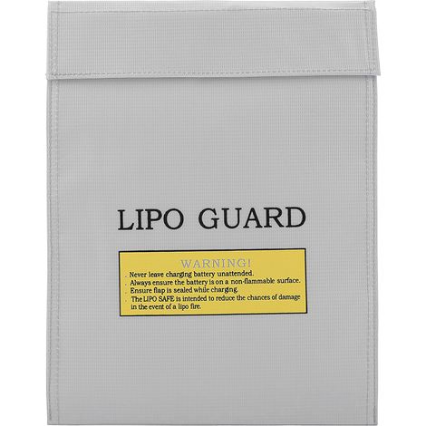 Sac ignifuge Li po batterie sécurité Portable deux tailles pochette sac de chargement (argent S) (1/5)