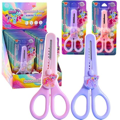Tijeras infantiles con tapa Caballo 14cm MIX