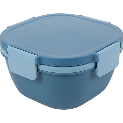Boîte à bento réutilisable KICHOUSE en plastique bleu avec 2 (1/5)