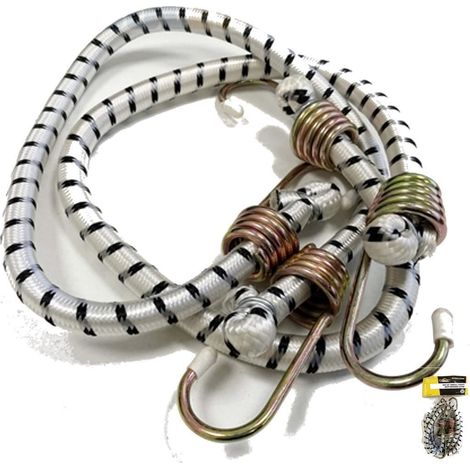 Toolzone 2pc 12mm Thick Elastic Stretch Bungee Cords Hooks Tie Down Straps 24" (1/2)