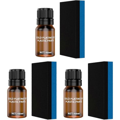 10 ml Auto-Kunststoffteile-Pflegemittel, Langzeit-Kristallbeschichtung für Kunststoffteile mit Schwamm für Fahrzeuge