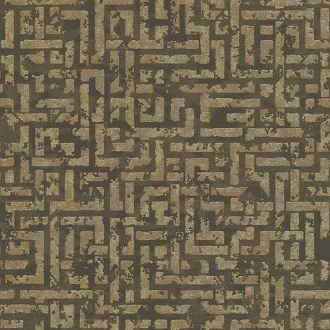 Grafik Tapete Profhome 386955 Vliestapete strukturiert mit metallischen Akzenten glitzernd braun gold silber 5,33 m2