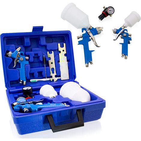 BITUXX® HVLP Lackierpistolen 2er Set Druckluftpistolen Farbsprühpistolen Spritzpistolen Farbspritzpistolen Set Lackieren Lackpistole Lackierpistole Spraypistole