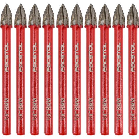 Fliesenbohrer Set 6mm 10 Stück Hartmetallbohrer 6mm10 Rundschaft (1/5)