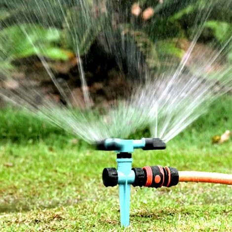Arroseur de jardin rotatif à 360° (1 pièce) : système d'irrigation professionnel avec jet réglable, économie d'eau et base en plastique robuste. (1/5)