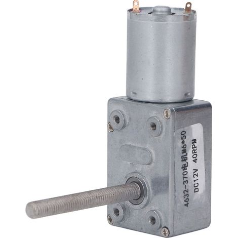 Moteur à engrenages à vis sans fin turbo, micro-réducteur à torsion élevée, 12 V CC, 40 tr/min, M6 x 50 mm, outils électriques (1/5)