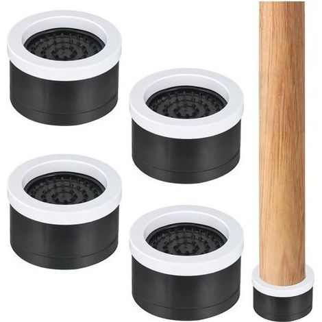 Set mit 4 verstellbaren, rutschfesten Gummifüßen, 4,3 bis 5,6 cm hoch, für 6,3 cm breite Möbelbeine (1/5)
