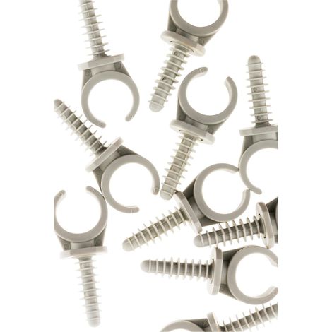10 Clips ø 20 mm mit Dübeln