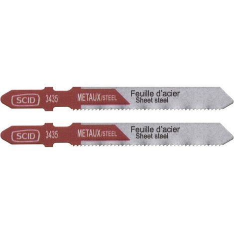 Lame de scie sauteuse métal HSS accroche en T SCID - Epaisseur 1 mm - Longueur 75 mm - Vendu par 2 (1/2)