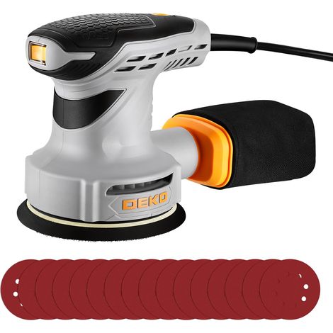 Ponceuse Excentrique 300W 125mm: Ponceuse Orbitale Electrique 13000RPM, avec Auto-aspiration, Auto-agrippant Papier Abrasif 16 Pièces, pour Surfaces en Bois, Acier, Polissage de Précision (1/5)