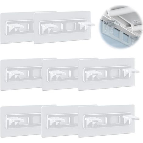 Soportes autoadhesivos para estantes, paquete de 8 unidades, clavos para soporte de estantes, capacidad de carga de 30 kg, aptos para armarios y estantes de vidrio. (1/3)