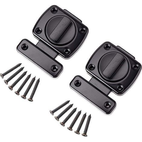 Juego de 2 pestillos giratorios para puertas, pestillos de seguridad, color negro. (1/5)